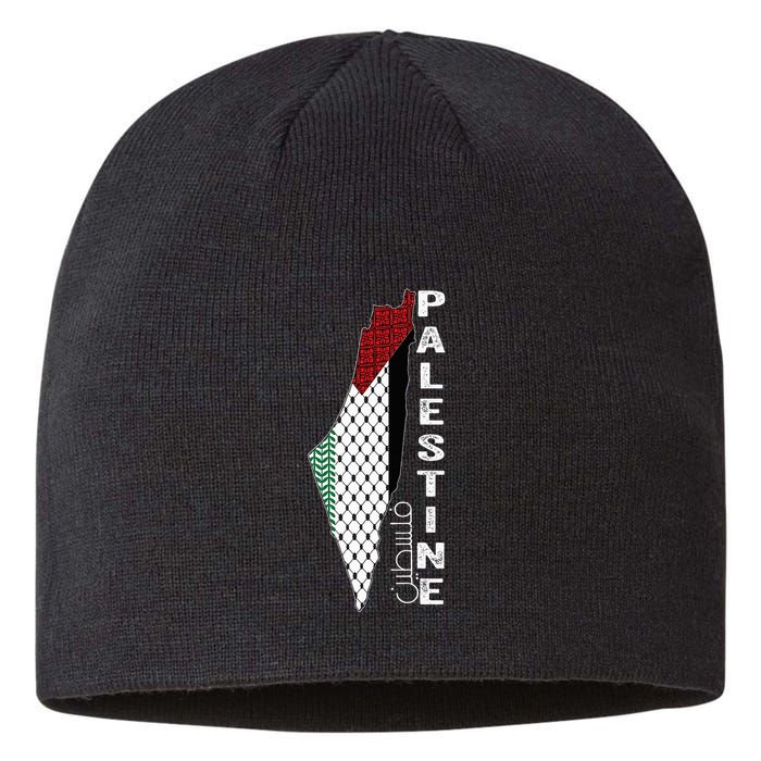 Palestinian Map Keffiyeh Thobe Patterns Palestine In Arabic Sustainable Beanie