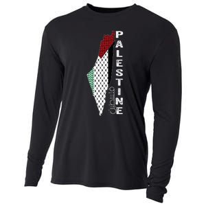 Palestinian Map Keffiyeh Thobe Patterns Palestine In Arabic Cooling Performance Long Sleeve Crew