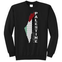 Palestinian Map Keffiyeh Thobe Patterns Palestine In Arabic Tall Sweatshirt