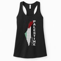 Palestinian Map Keffiyeh Thobe Patterns Palestine In Arabic Womens Tank Top