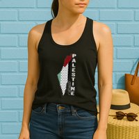 Palestinian Map Keffiyeh Thobe Patterns Palestine In Arabic Womens Tank Top
