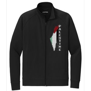 Palestinian Map Keffiyeh Thobe Patterns Palestine In Arabic Stretch Full-Zip Cadet Jacket