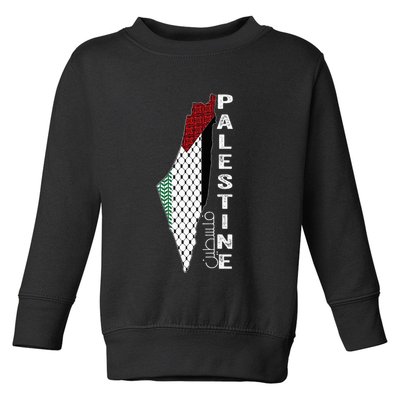 Palestinian Map Keffiyeh Thobe Patterns Palestine In Arabic Toddler Sweatshirt
