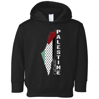 Palestinian Map Keffiyeh Thobe Patterns Palestine In Arabic Toddler Hoodie