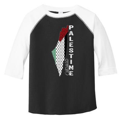 Palestinian Map Keffiyeh Thobe Patterns Palestine In Arabic Toddler Fine Jersey T-Shirt