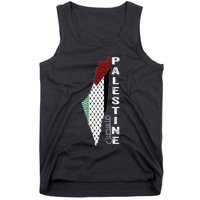 Palestinian Map Keffiyeh Thobe Patterns Palestine In Arabic Tank Top