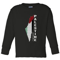Palestinian Map Keffiyeh Thobe Patterns Palestine In Arabic Toddler Long Sleeve Shirt