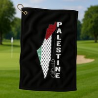 Palestinian Map Keffiyeh Thobe Patterns Palestine In Arabic Golf Towel