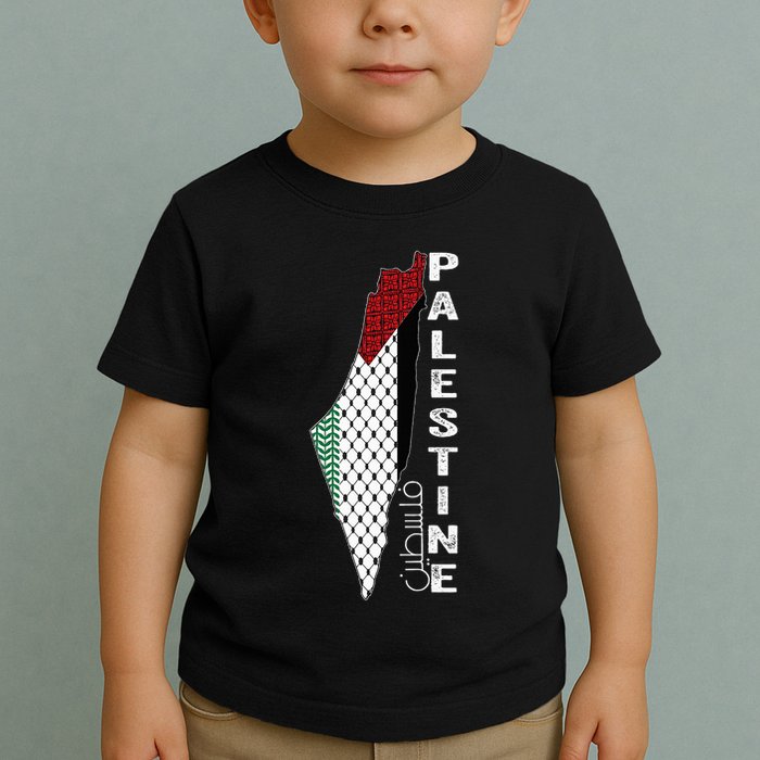 Palestinian Map Keffiyeh Thobe Patterns Palestine In Arabic Toddler T-Shirt