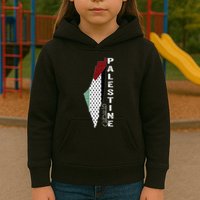 Palestinian Map Keffiyeh Thobe Patterns Palestine In Arabic Kids Hoodie