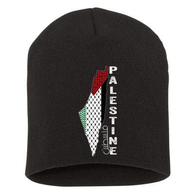 Palestinian Map Keffiyeh Thobe Patterns Palestine In Arabic Short Acrylic Beanie