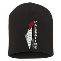 Palestinian Map Keffiyeh Thobe Patterns Palestine In Arabic Short Acrylic Beanie