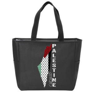 Palestinian Map Keffiyeh Thobe Patterns Palestine In Arabic Zip Tote Bag