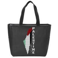 Palestinian Map Keffiyeh Thobe Patterns Palestine In Arabic Zip Tote Bag