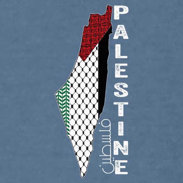 Palestinian Map Keffiyeh Thobe Patterns Palestine In Arabic Garment-Dyed Sweatshirt