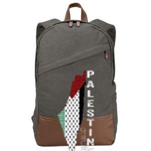 Palestinian Map Keffiyeh Thobe Patterns Palestine In Arabic Cotton Canvas Backpack