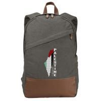 Palestinian Map Keffiyeh Thobe Patterns Palestine In Arabic Cotton Canvas Backpack