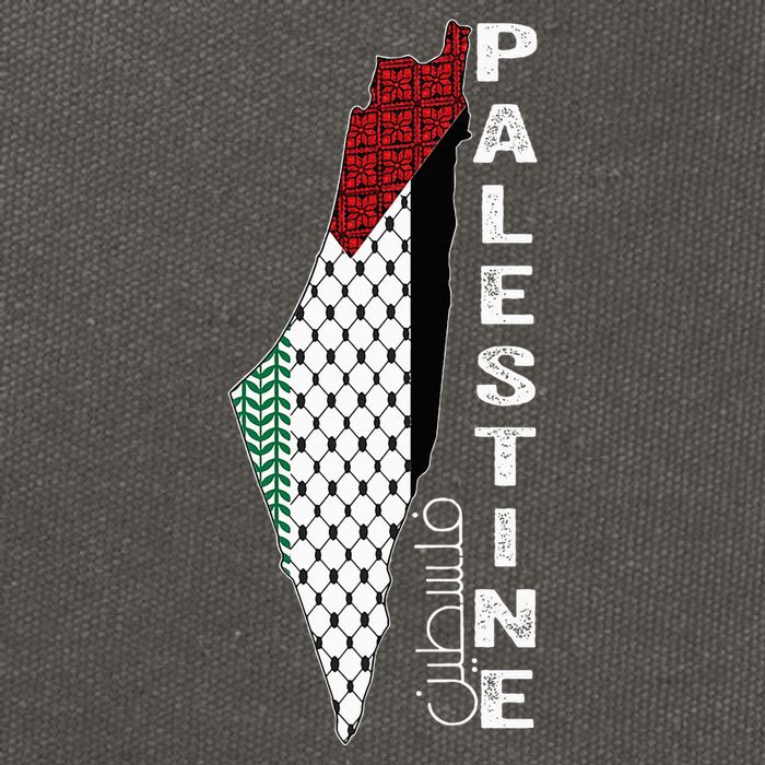 Palestinian Map Keffiyeh Thobe Patterns Palestine In Arabic Cotton Canvas Backpack