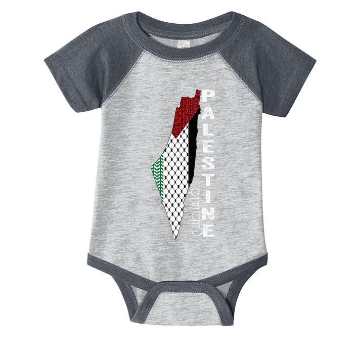 Palestinian Map Keffiyeh Thobe Patterns Palestine In Arabic Infant Baby Jersey Bodysuit