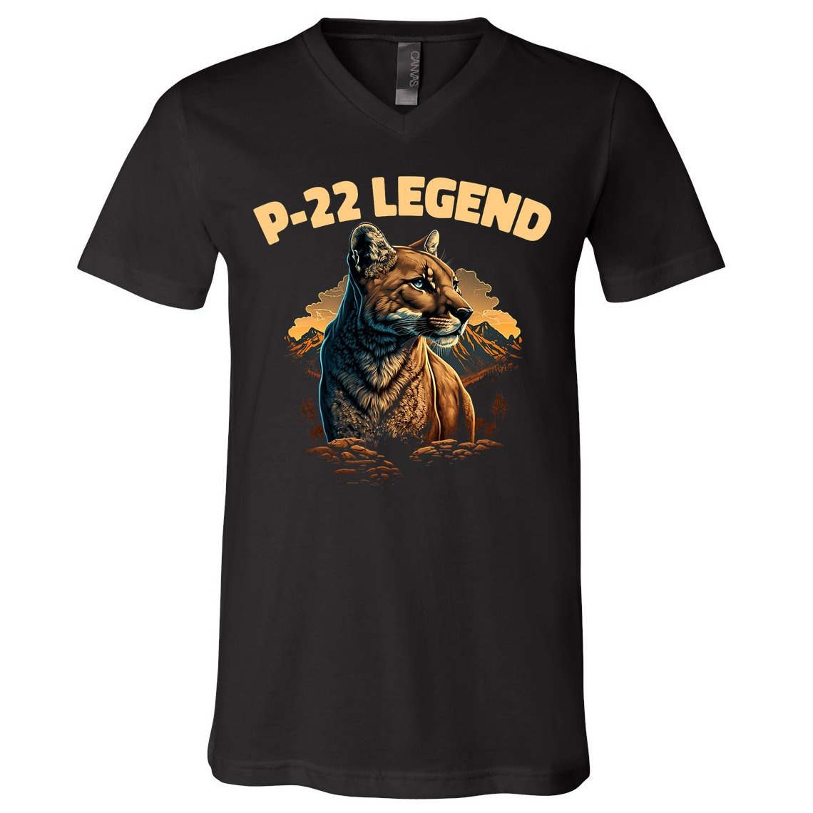 P22 Mountain Lion Silver Lake P22 V-Neck T-Shirt