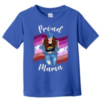 Proud Mama Lesbian Pride Lgbtq Brunette Mom Lesbian Flag Gift Toddler T-Shirt