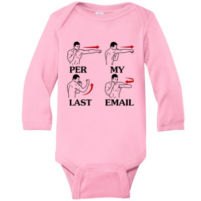 Per My Last Email Funny Men Costumed Baby Long Sleeve Bodysuit