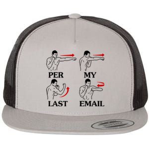 Per My Last Email Funny Men Costumed Flat Bill Trucker Hat