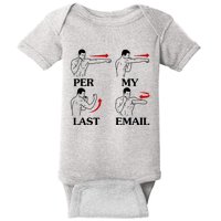 Per My Last Email Funny Men Costumed Baby Bodysuit