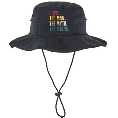 Papa Myth Legend And Dad Funny Father Gift Meaningful Gift Bucket Hat