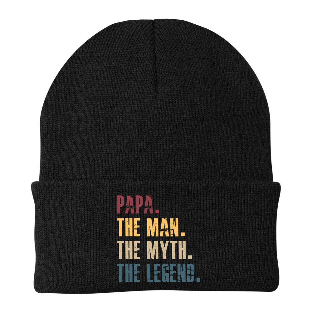Papa Myth Legend And Dad Funny Father Gift Meaningful Gift Beanie