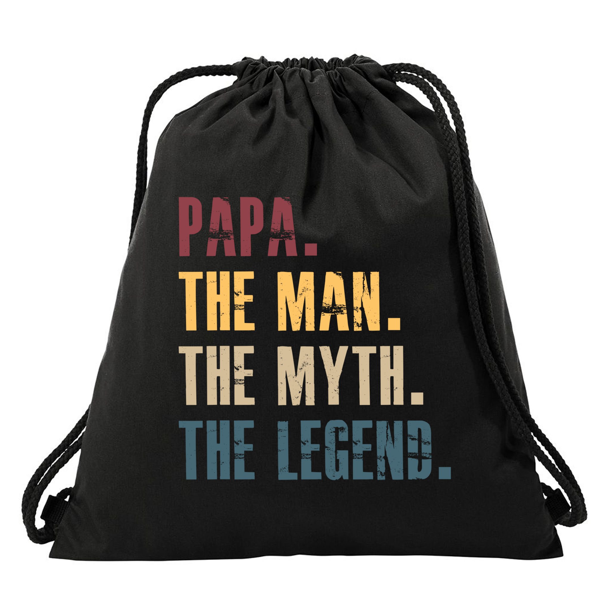Papa Myth Legend And Dad Funny Father Gift Meaningful Gift Drawstring Bag