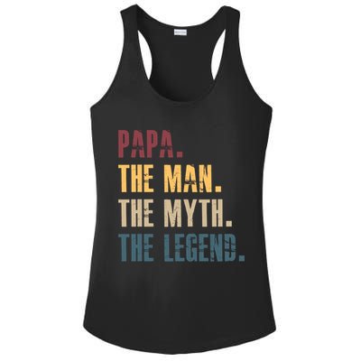 Papa Myth Legend And Dad Funny Father Gift Meaningful Gift Ladies PosiCharge Competitor Racerback Tank