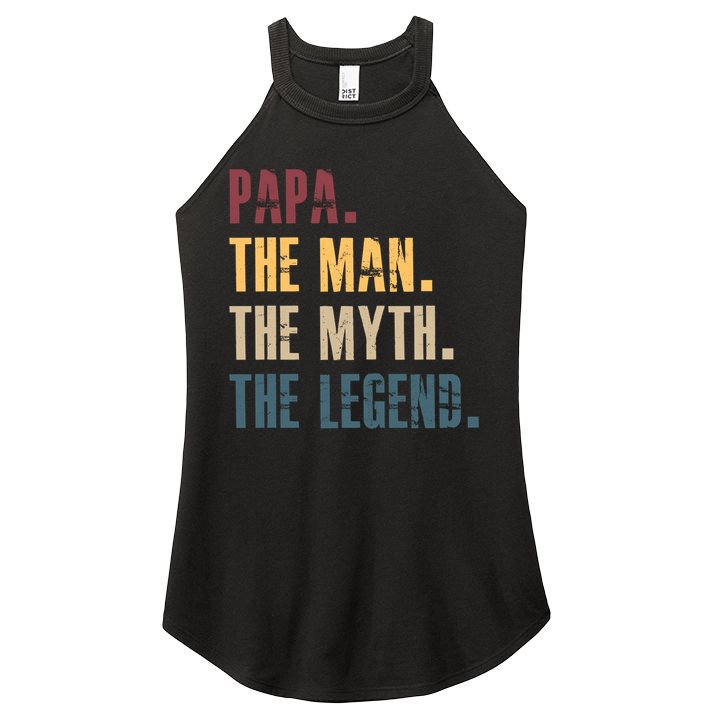Papa Myth Legend And Dad Funny Father Gift Meaningful Gift Women's Perfect Tri Rocker Tank