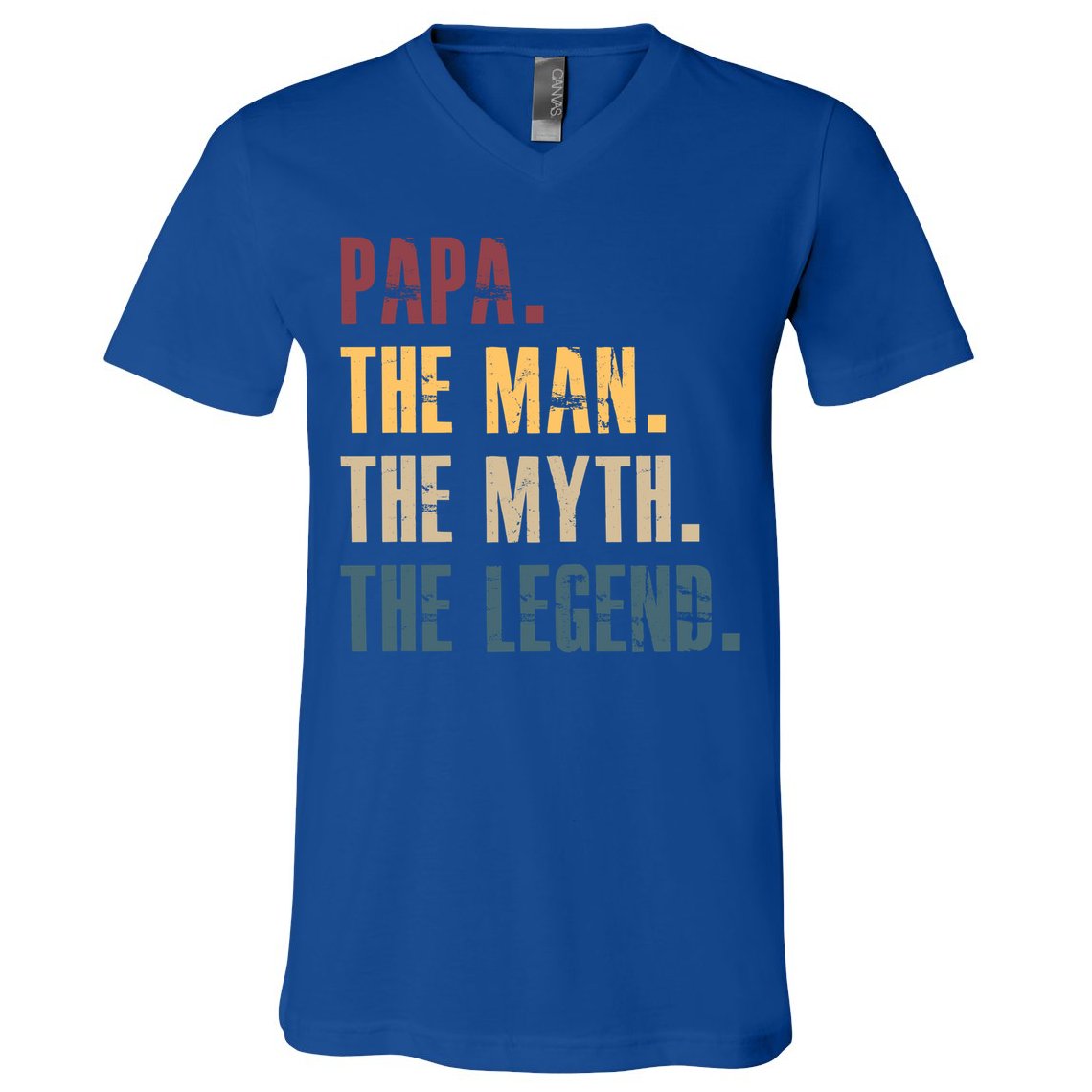 Papa Myth Legend And Dad Funny Father Gift Meaningful Gift V-Neck T-Shirt