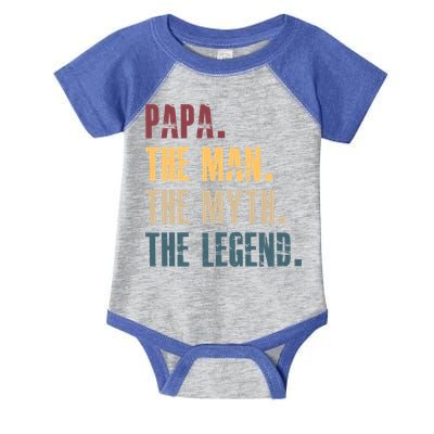 Papa Myth Legend And Dad Funny Father Gift Meaningful Gift Infant Baby Jersey Bodysuit