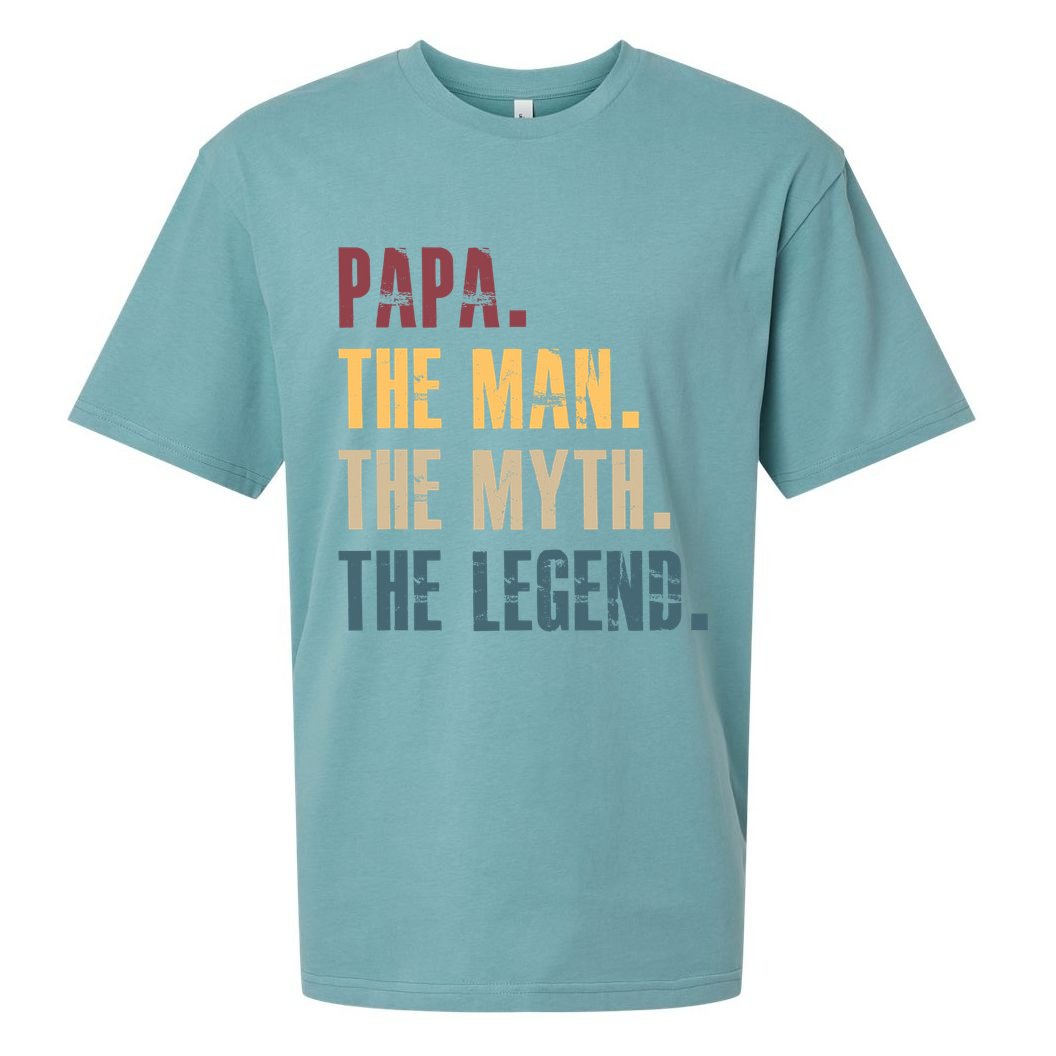 Papa Myth Legend And Dad Funny Father Gift Meaningful Gift Sueded Cloud Jersey T-Shirt