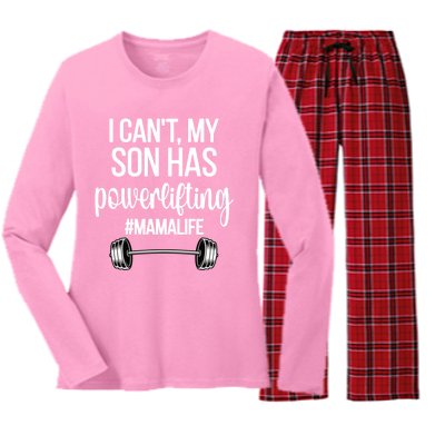 Powerlifting Mama Life Funny Powerlifting Mom Meaningful Gift Women's Long Sleeve Flannel Pajama Set 