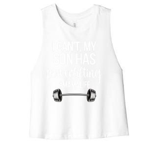 Powerlifting Mama Life Funny Powerlifting Mom Meaningful Gift Women's Racerback Cropped Tank