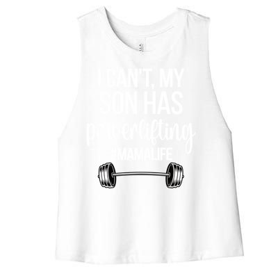 Powerlifting Mama Life Funny Powerlifting Mom Meaningful Gift Women's Racerback Cropped Tank