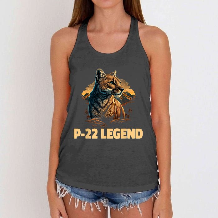 P22 Mountain Lion Silver Lake P22 Women's Knotted Racerback Tank