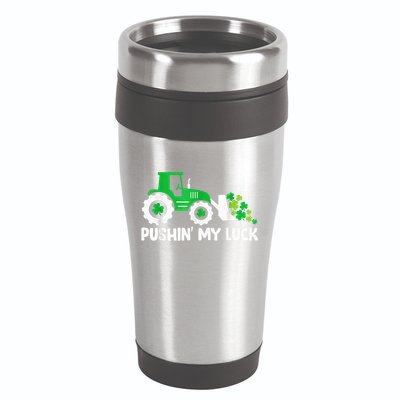 Pushing My Luck Tractor Truck St Patricks Day 16oz Travel Tumbler