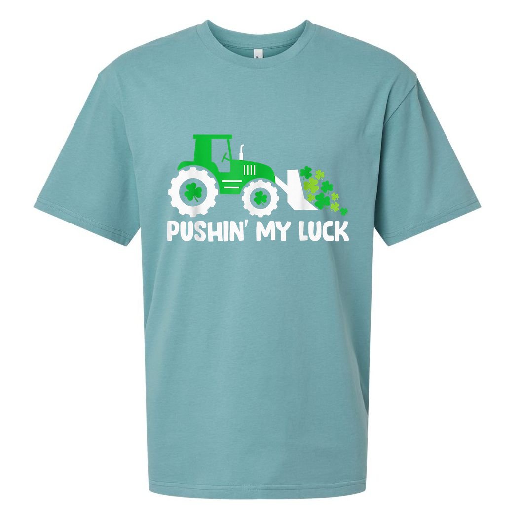 Pushing My Luck Tractor Truck St Patricks Day Sueded Cloud Jersey T-Shirt