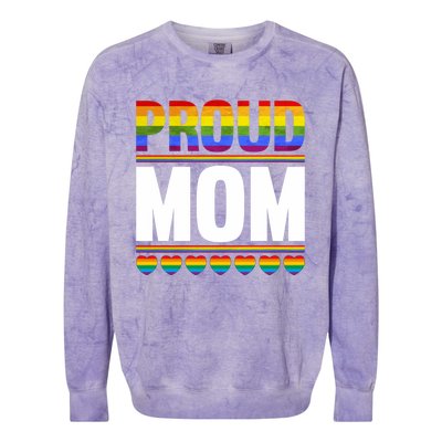 Proud Mom Lesbian Lgbt Pride Month Queer Gift Lgbt Gift Colorblast Crewneck Sweatshirt