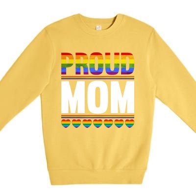 Proud Mom Lesbian Lgbt Pride Month Queer Gift Lgbt Gift Premium Crewneck Sweatshirt