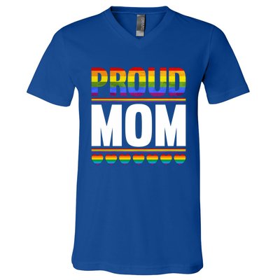 Proud Mom Lesbian Lgbt Pride Month Queer Gift Lgbt Gift V-Neck T-Shirt