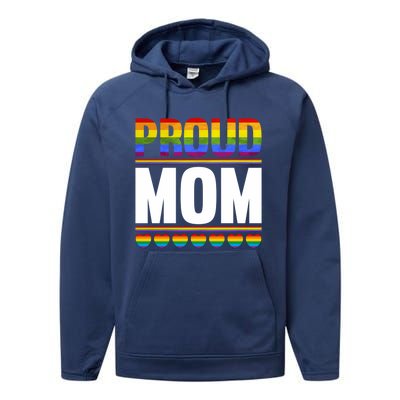 Proud Mom Lesbian Lgbt Pride Month Queer Gift Lgbt Gift Performance Fleece Hoodie