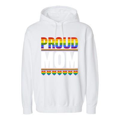 Proud Mom Lesbian Lgbt Pride Month Queer Gift Lgbt Gift Garment-Dyed Fleece Hoodie