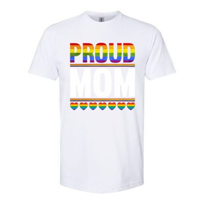 Proud Mom Lesbian Lgbt Pride Month Queer Gift Lgbt Gift Softstyle CVC T-Shirt