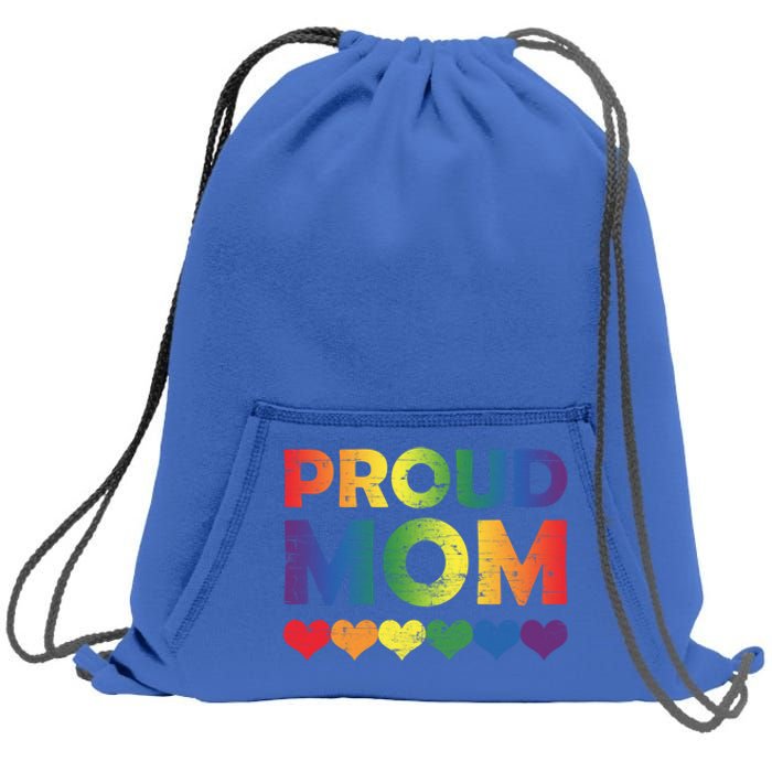 Proud Mom Lesbian Lgbtq Pride Month Supporters Mothers Day Gift Sweatshirt Cinch Pack Bag