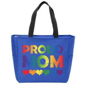 Proud Mom Lesbian Lgbtq Pride Month Supporters Mothers Day Gift Zip Tote Bag